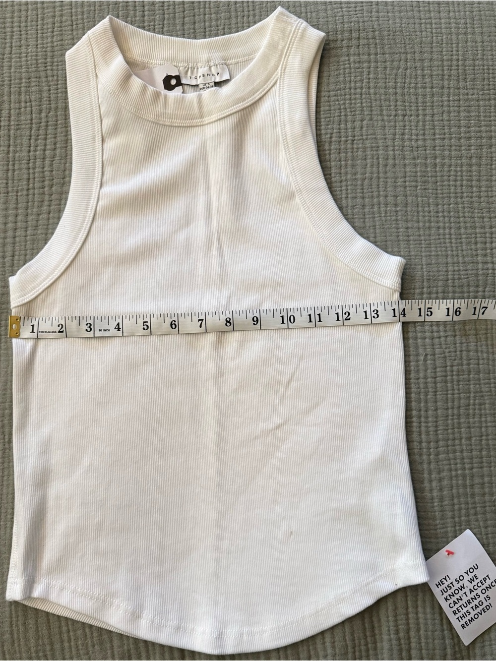 Topshop White Ribbed Muscle Tank